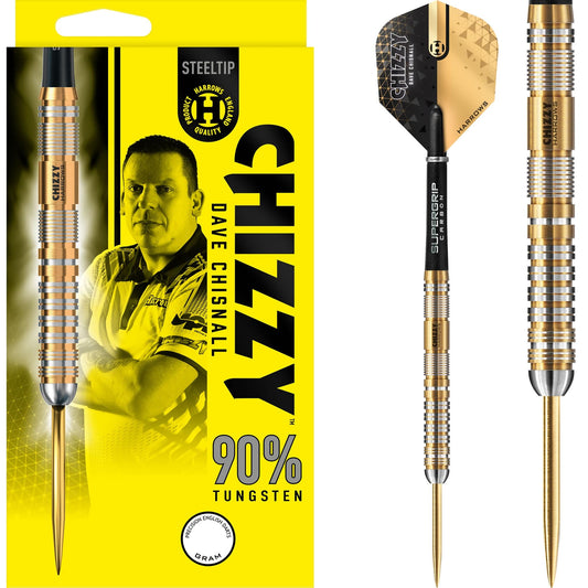 Harrows Chizzy v2 Darts - Steel Tip - 90% - Dave Chisnall - Gold Titanium 21g