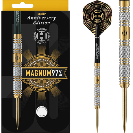 Harrows Magnum Darts - Steel Tip - 97% - Anniversary Edition - Gold Titanium 21g