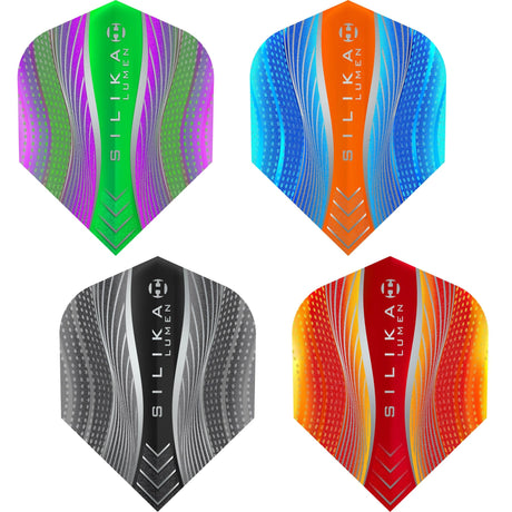 Harrows Silika Dart Flights - Tough Crystaline Coated - Std - No6 - Lumen Mix