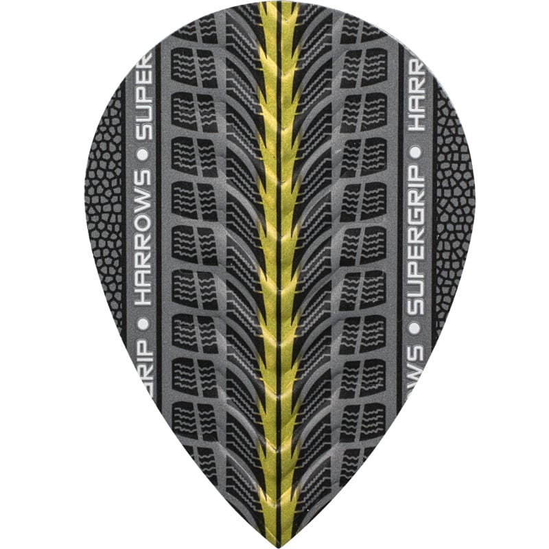 *Harrows Supergrip Dart Flights - 100 Micron - Pear - Gold