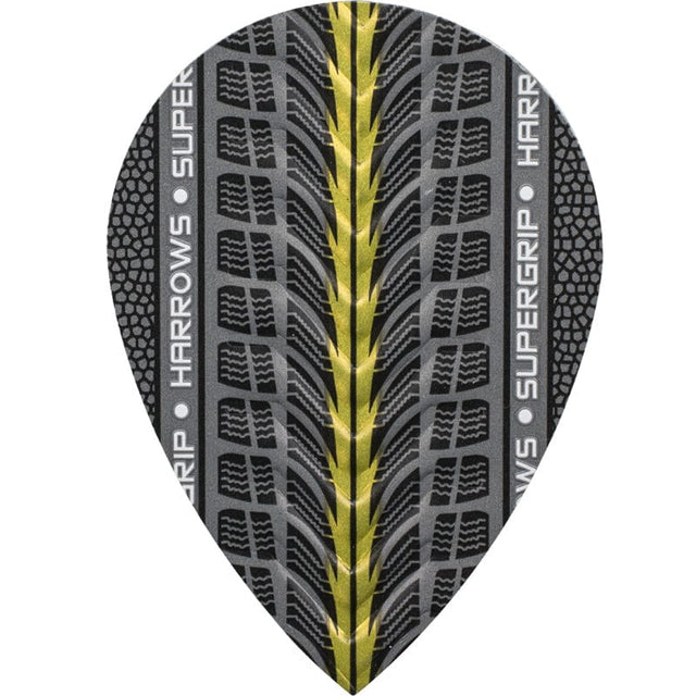 *Harrows Supergrip Dart Flights - 100 Micron - Pear - Gold