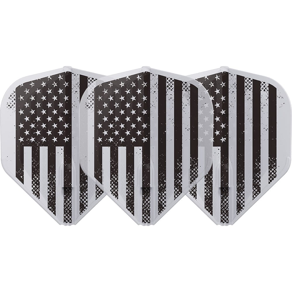 L-Style - EZ L-Flights - Integrated Champagne Ring - L1EZ - American Flag v4 - Clear White