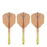 Caliburn SUP Flights - Moulded Shaft and Flight -  Standard No6 - Feather - Yellow & Orange
