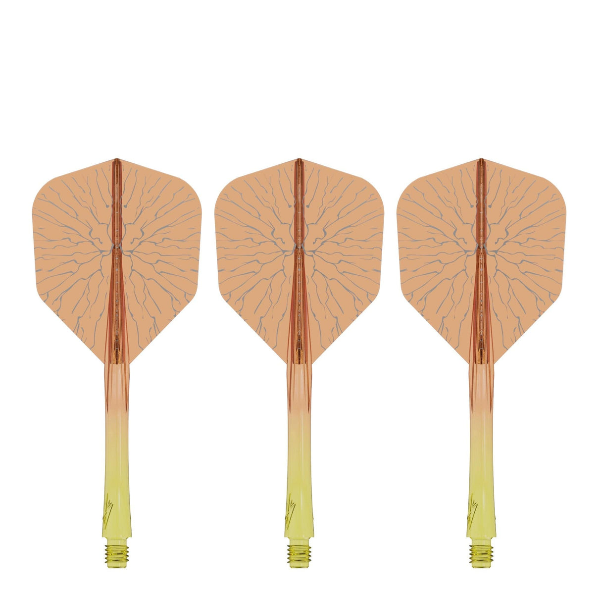 Caliburn SUP Flights - Moulded Shaft and Flight -  Standard No6 - Crack - Yellow & Orange