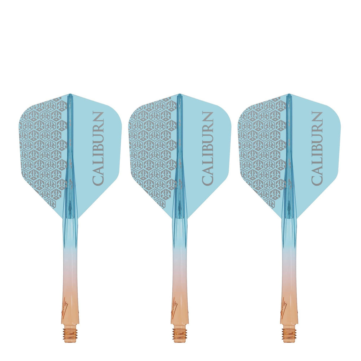 Caliburn SUP Flights - Moulded Shaft and Flight -  Standard No6 - Logo - Orange & Blue