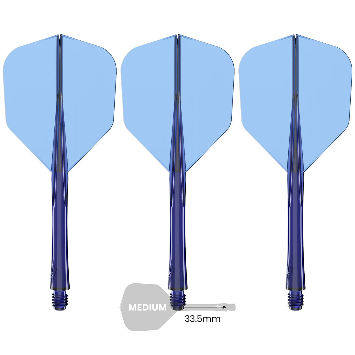 Caliburn SUP Flights - Moulded Flight & Shaft - Standard No6 - Blue