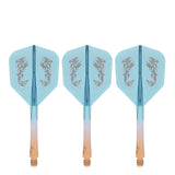 Caliburn SUP Flights - Moulded Shaft and Flight -  Standard No6 - Dragon - Orange & Blue