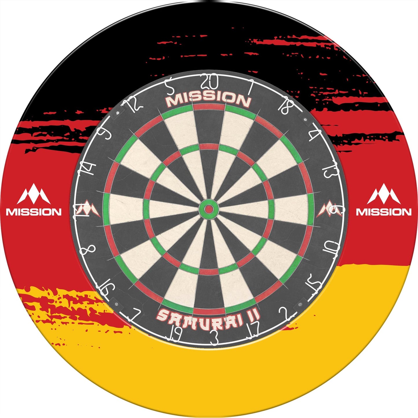 Mission Dartboard Surround - Deutschland Design - Black - Brush Stroke