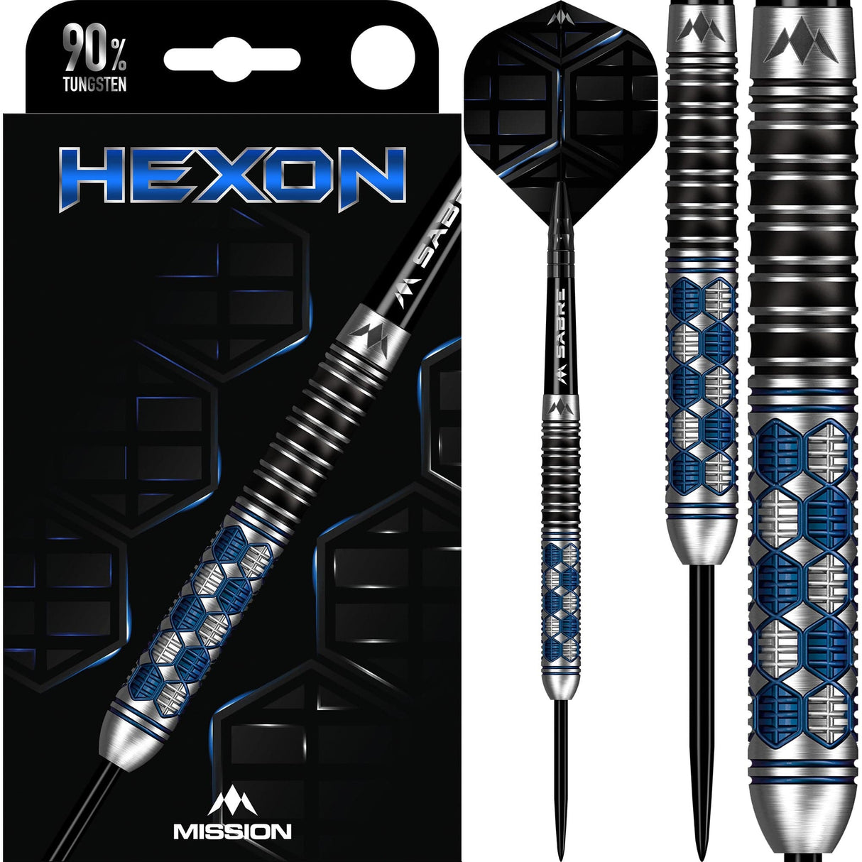 Mission Hexon Darts - Steel Tip - 90% - Blue PVD