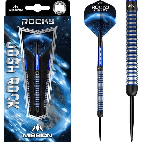 Mission Josh Rock Darts v1 - Steel Tip - 95% - Rocky - Black & Blue