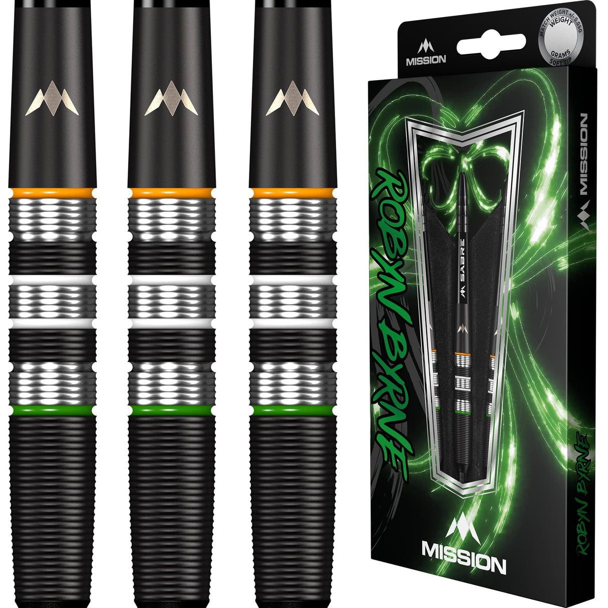 Mission Robyn Byrne Darts - Soft Tip - 90% - Black Titanium 18g
