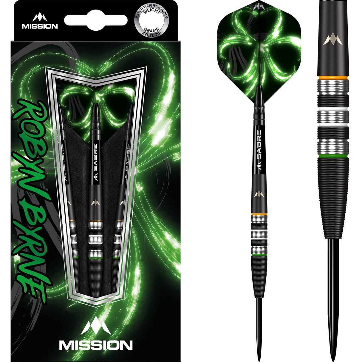 Mission Robyn Byrne Darts - Steel Tip - 90% - Black Titanium 23g