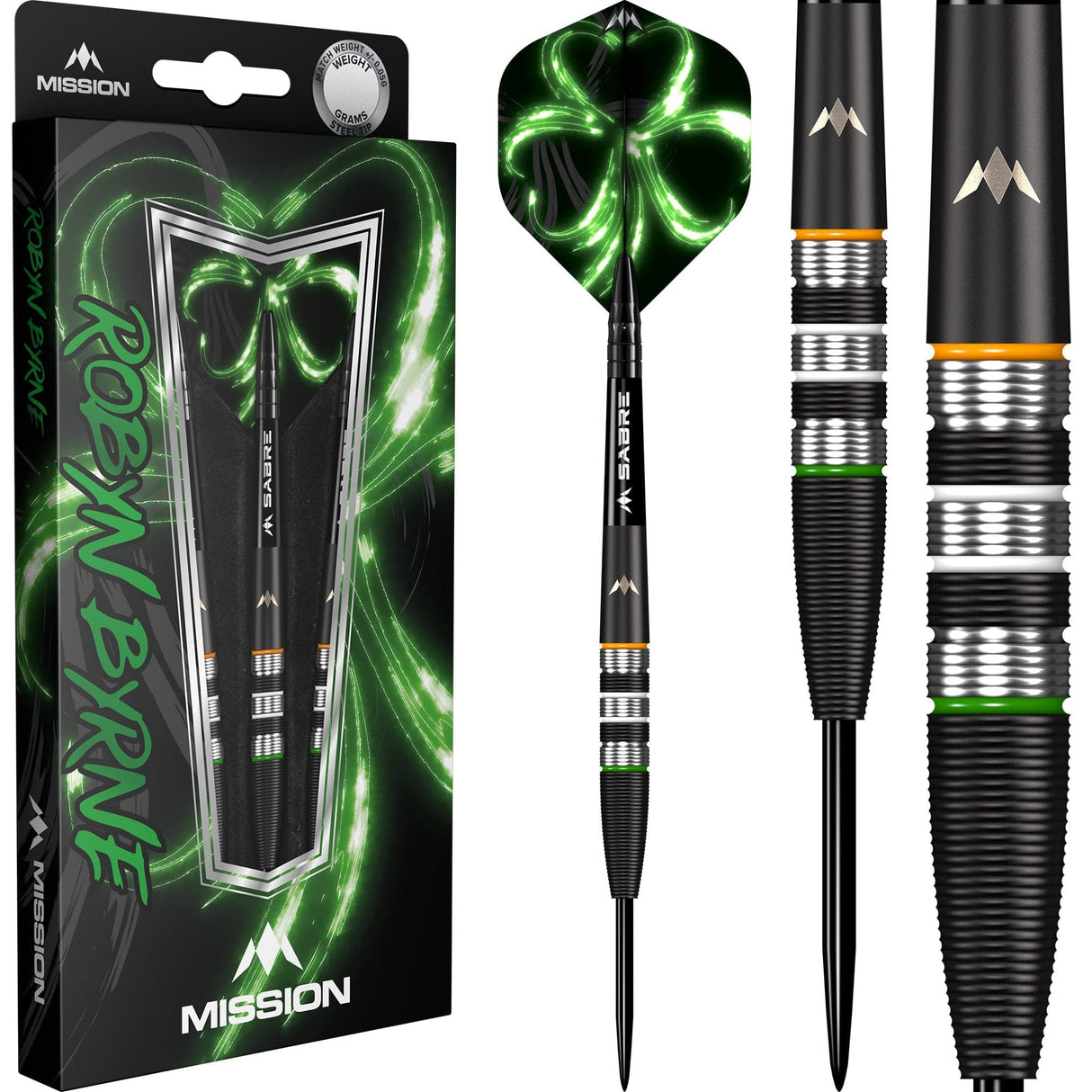 Mission Robyn Byrne Darts - Steel Tip - 90% - Black Titanium