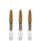Mission Sabre Shafts - Polycarbonate Dart Stems - Clear - Gold Top Short
