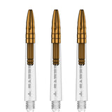 Mission Sabre Shafts - Polycarbonate Dart Stems - Clear - Gold Top Tweenie Plus