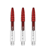 Mission Sabre Shafts - Polycarbonate Dart Stems - Clear - Red Top Tweenie