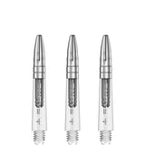 Mission Sabre Shafts - Polycarbonate Dart Stems - Clear - Silver Top Short