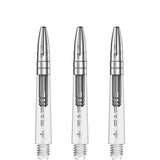 Mission Sabre Shafts - Polycarbonate Dart Stems - Clear - Silver Top Tweenie