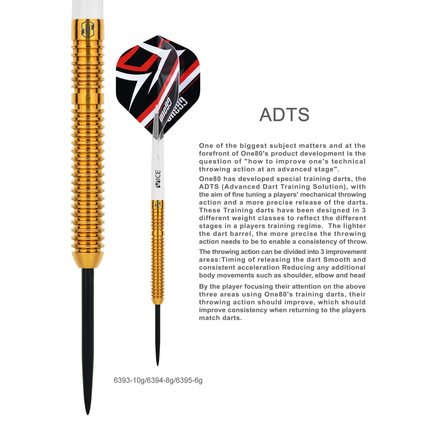 One80 ADTS Darts - Steel Tip Brass - Ultra Lightweight