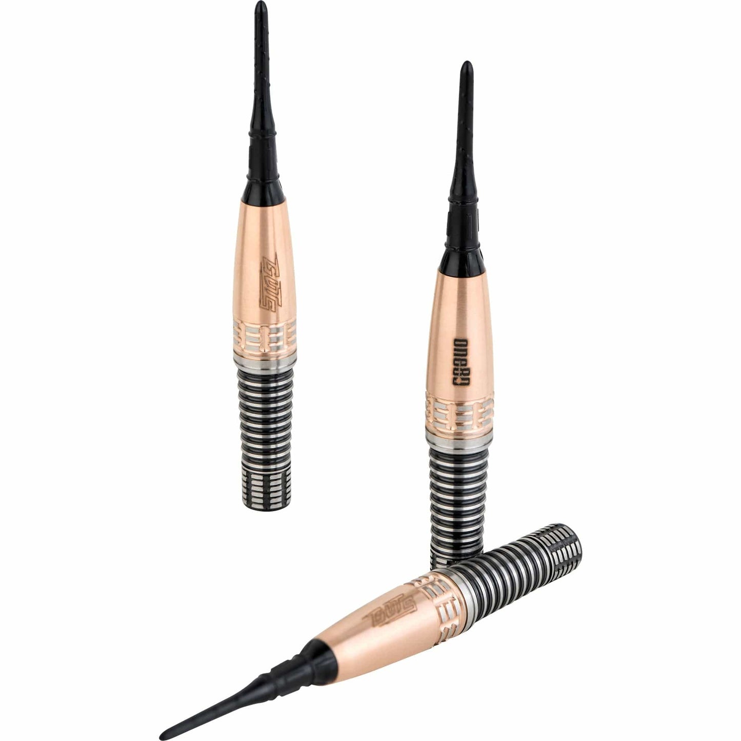 One80 Akito Yamagata Darts - Soft Tip - Guts - Signature Darts - Black & Gold 20g