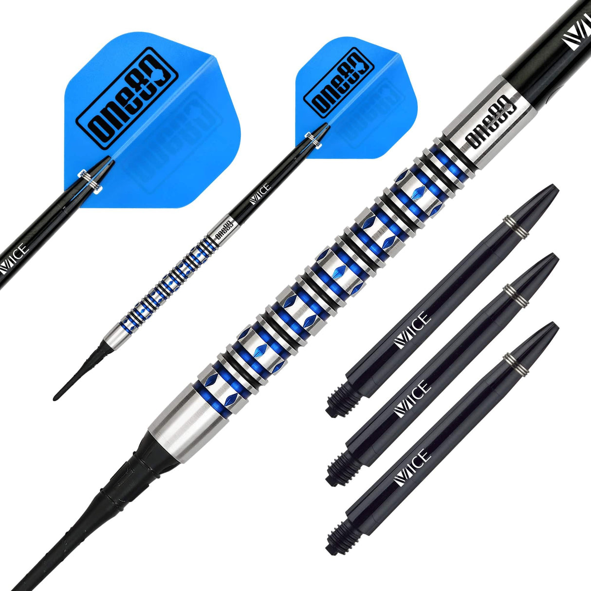 One80 Alexis Toylo Darts - Soft Tip - Cool Cat - Blue - 20g 20g
