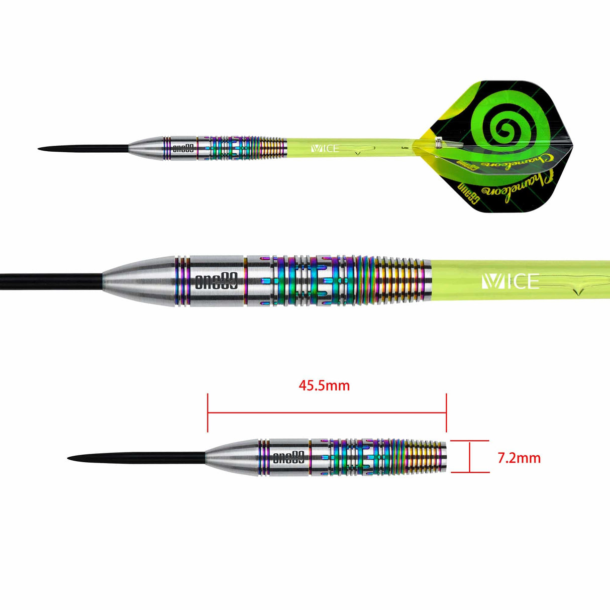 One80 Chameleon Darts - Steel Tip - Peridot
