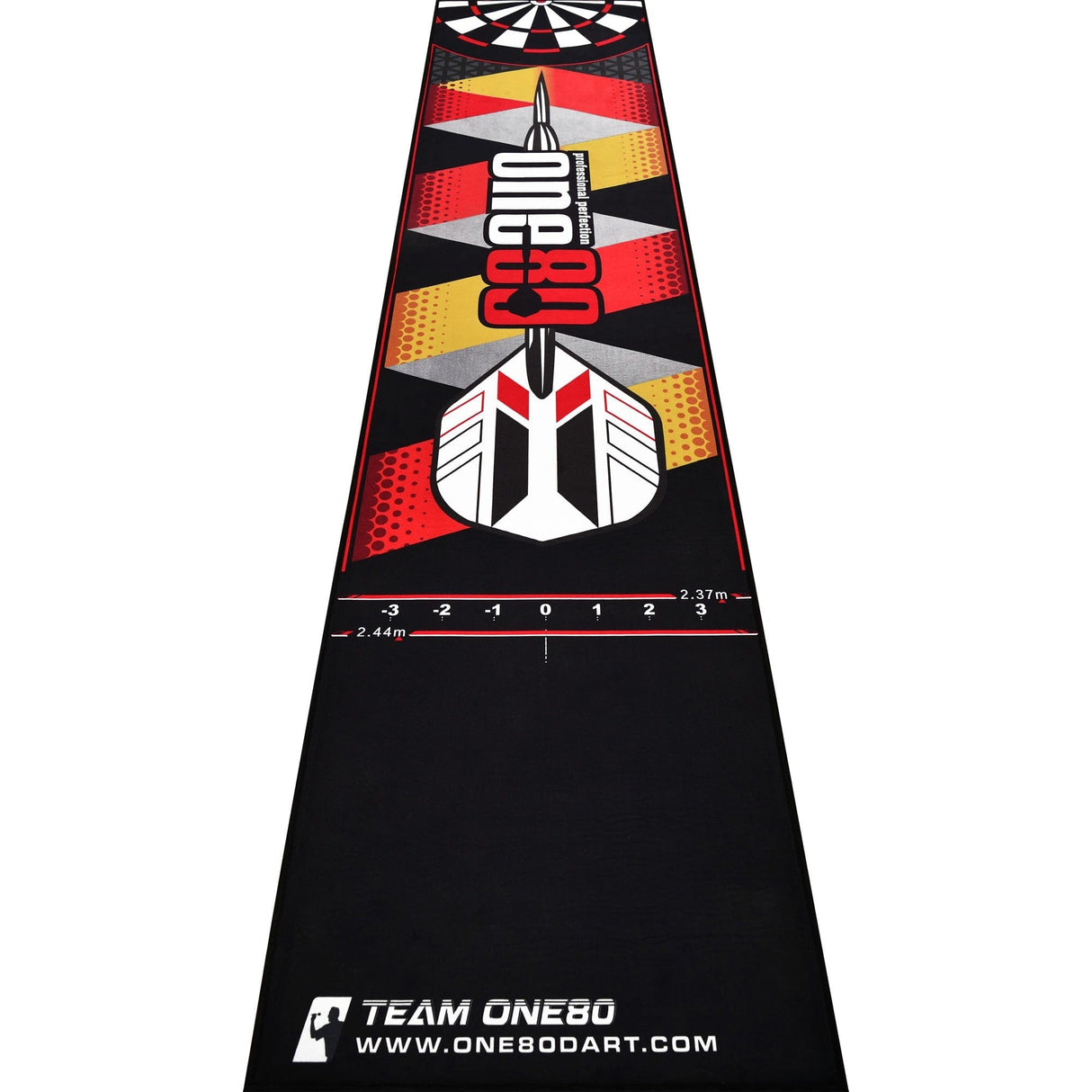 One80 Poly Dart Mat - Floor Protection - incl. Oche Tape - Logo