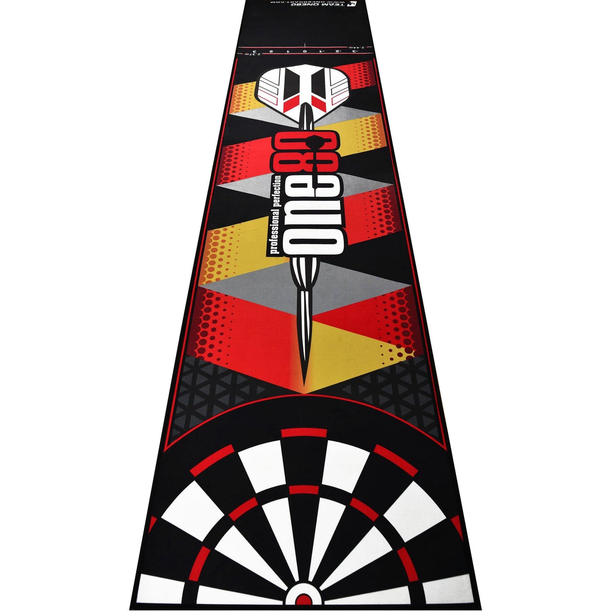 One80 Poly Dart Mat - Floor Protection - incl. Oche Tape - Logo