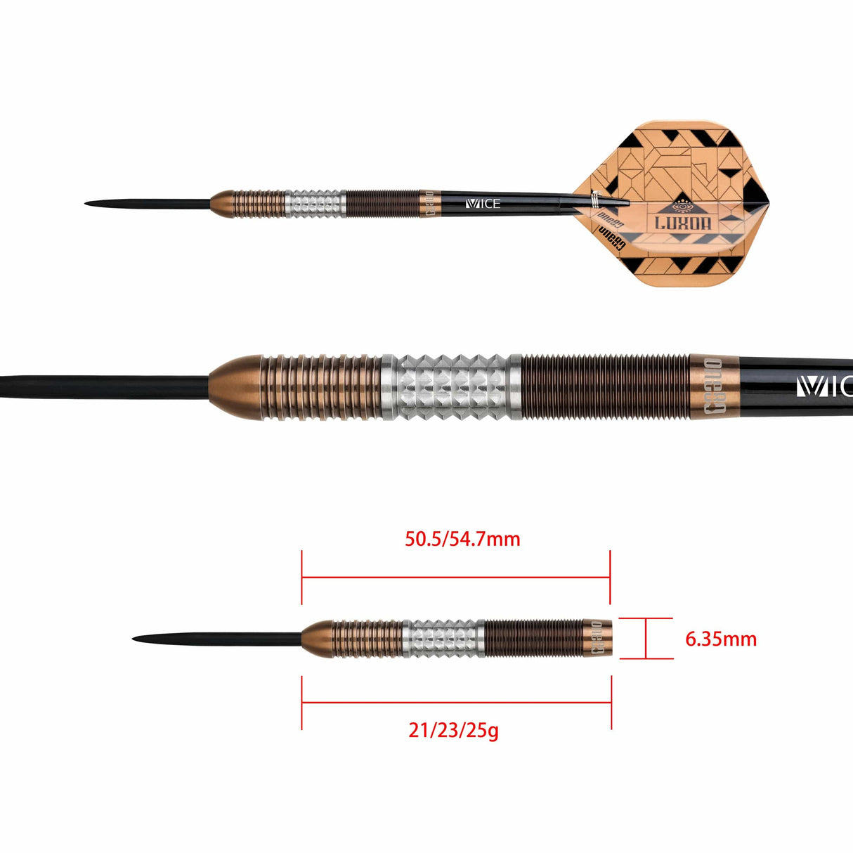 One80 Luxor Alpha Darts - Steel Tip - Bronze