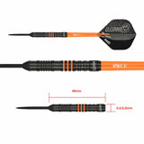 One80 Raise B Darts - Steel Tip - Black - Orange Rings
