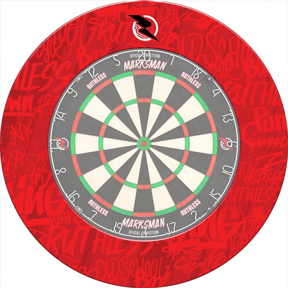 Ruthless Dartboard Surround - Professional - Graffiti Red