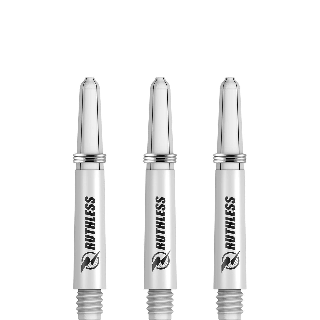 Ruthless Deflectagrip Dart Shafts - Nylon Stems with Springs - White Short