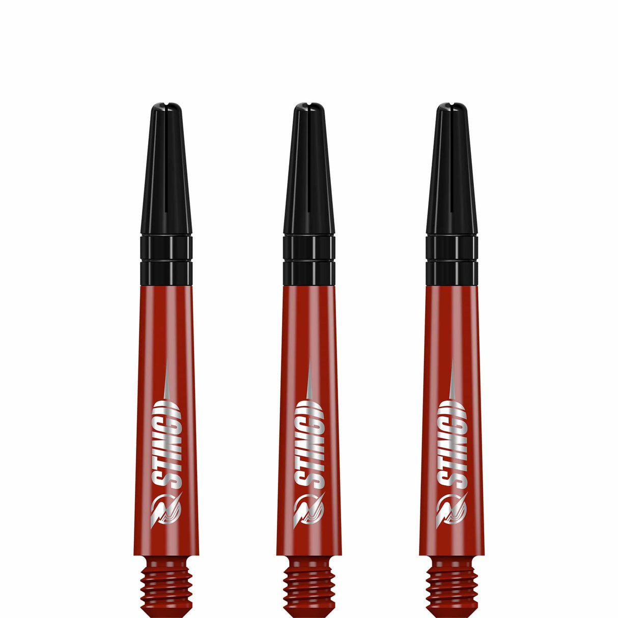 Ruthless Sting Dart Shafts - Polycarbonate - Solid Red - Black Top Tweenie