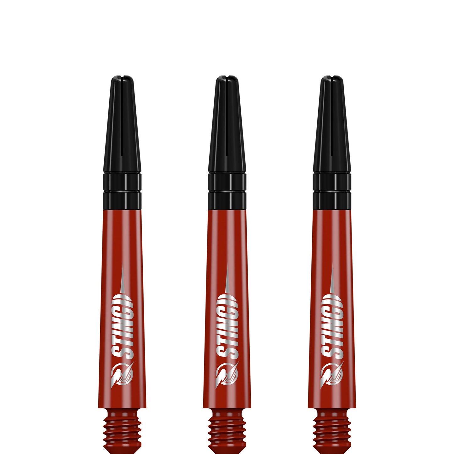 Ruthless Sting Dart Shafts - Polycarbonate - Solid Red - Black Top Tweenie