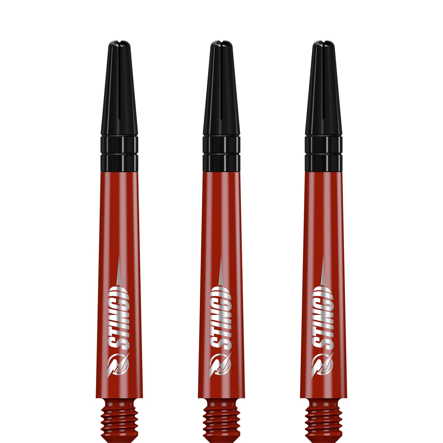 Ruthless Sting Dart Shafts - Polycarbonate - Solid Red - Black Top Tweenie Plus