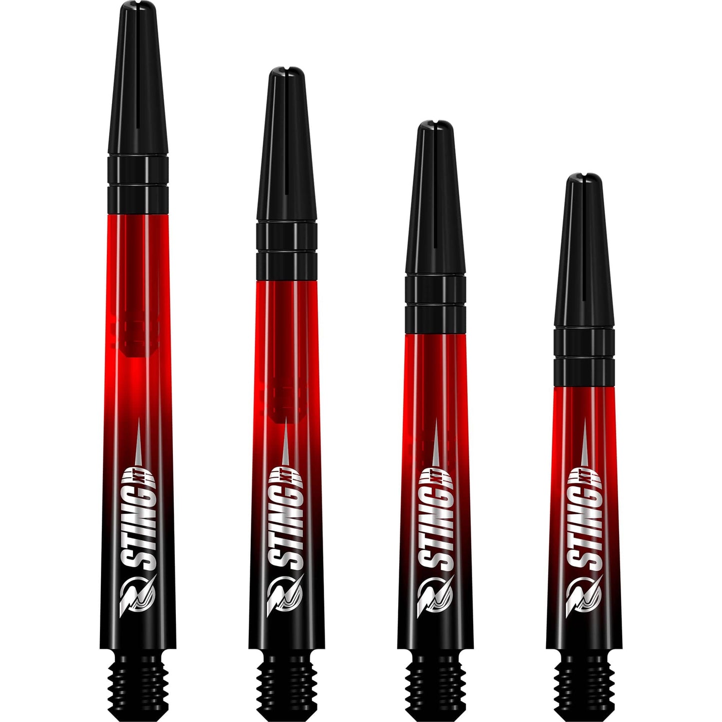Ruthless Sting XT Dart Shafts - Polycarbonate - Gradient Black & Red - Black Top