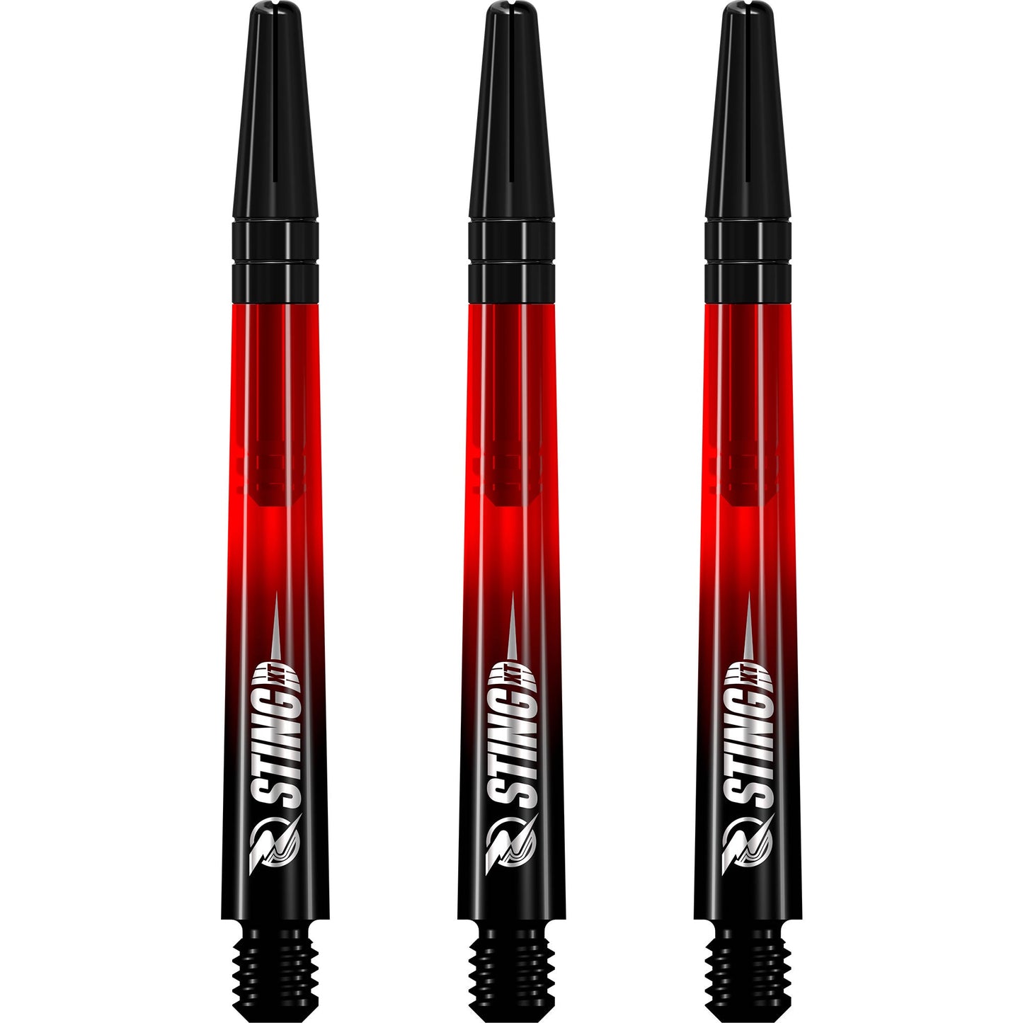 Ruthless Sting XT Dart Shafts - Polycarbonate - Gradient Black & Red - Black Top Medium