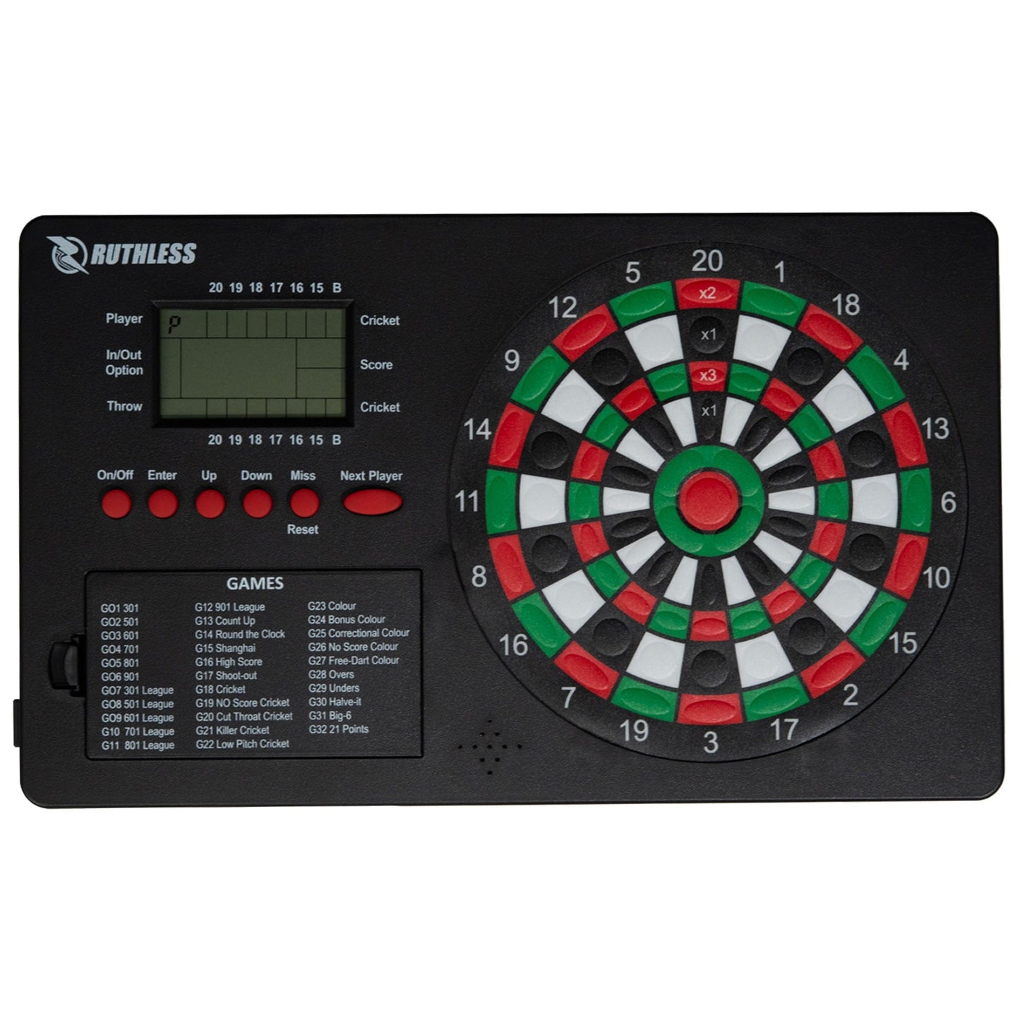 Ruthless TopScore Electronic Dart Scorer - 32 Games - Up to 8 players - 590 Variations