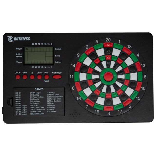 Ruthless TopScore Electronic Dart Scorer - 32 Games - Up to 8 players - 590 Variations