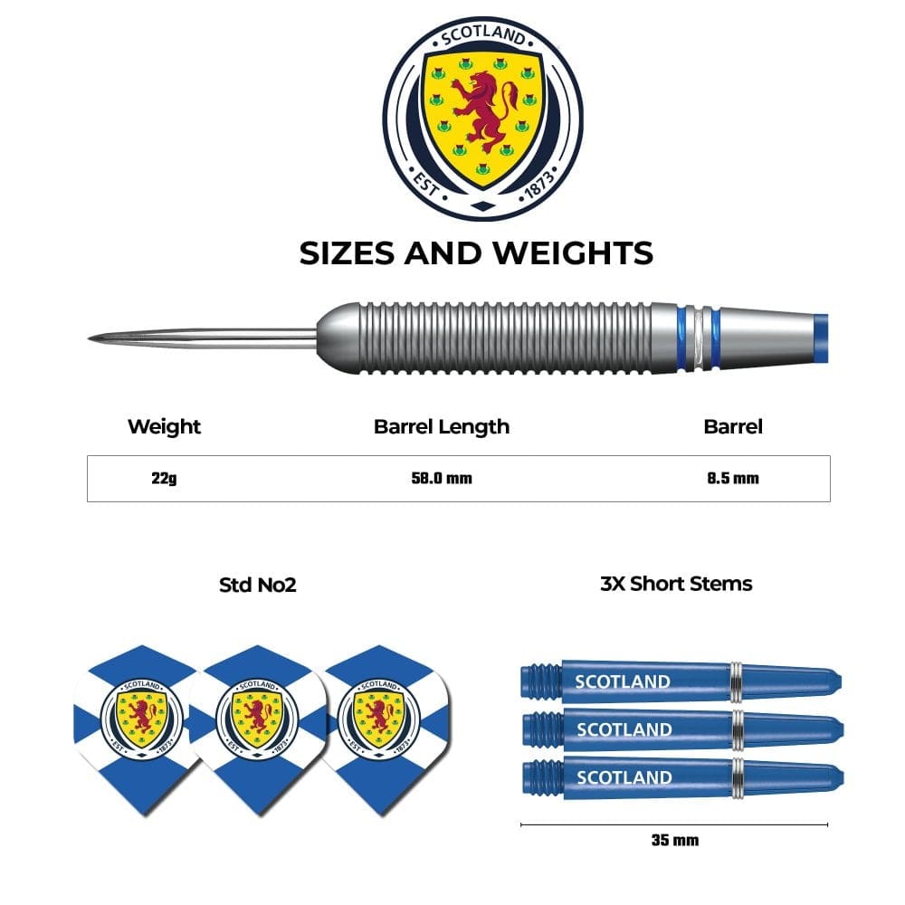 Scotland Football Darts - Steel Tip Brass - Official Licensed - Logo - 22g