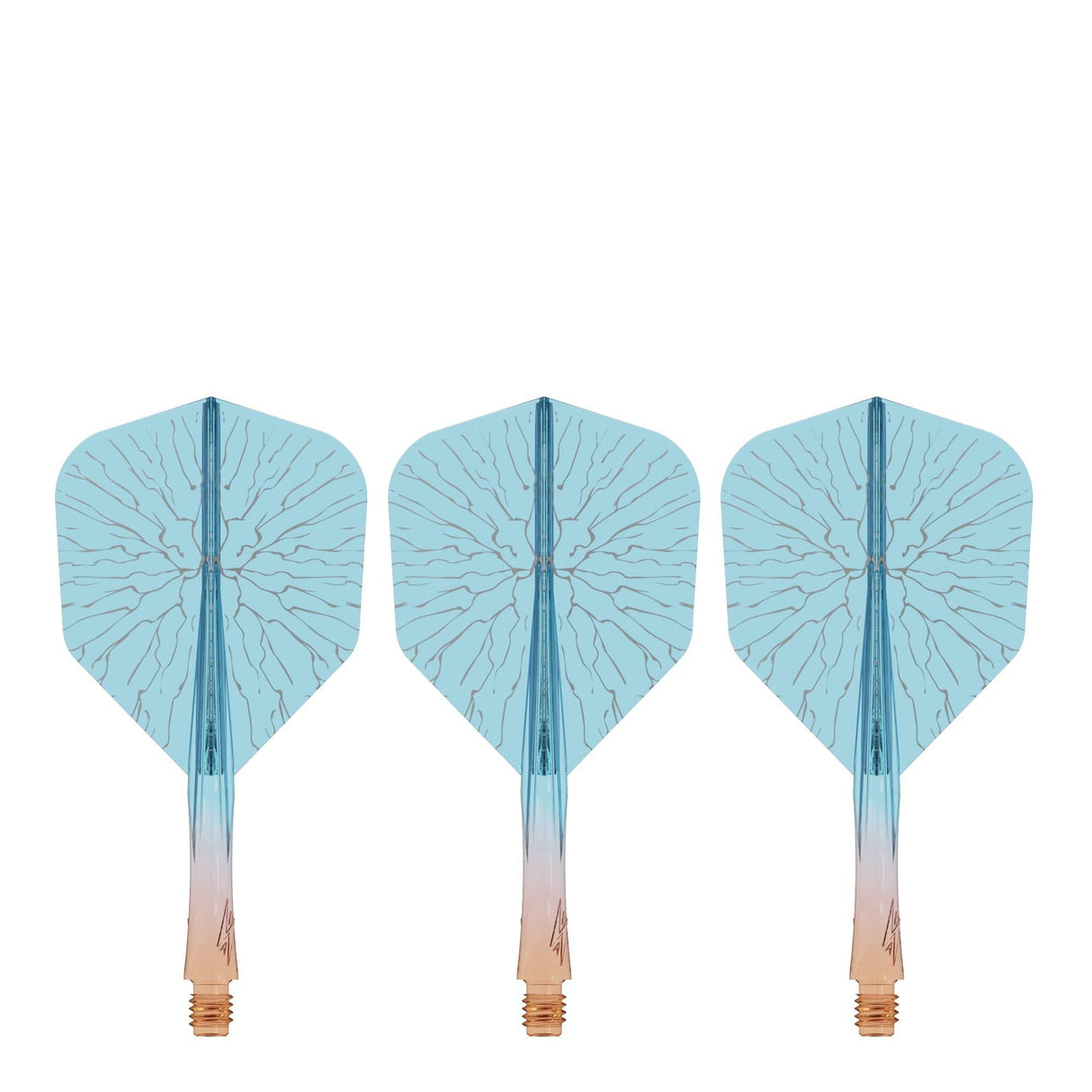 Caliburn SUP Flights - Moulded Shaft and Flight -  Standard No6 - Crack - Orange & Blue