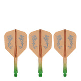 Caliburn SUP Flights - Moulded Shaft and Flight -  Standard No6 - Dragon - Green & Orange