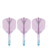Caliburn SUP Flights - Moulded Shaft and Flight -  Standard No6 - Feather - Blue & Purple