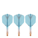 Caliburn SUP Flights - Moulded Shaft and Flight -  Standard No6 - Feather - Orange & Blue
