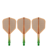 Caliburn SUP Flights - Moulded Shaft and Flight -  Standard No6 - Block - Green & Orange