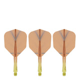 Caliburn SUP Flights - Moulded Shaft and Flight -  Standard No6 - Feather - Yellow & Orange