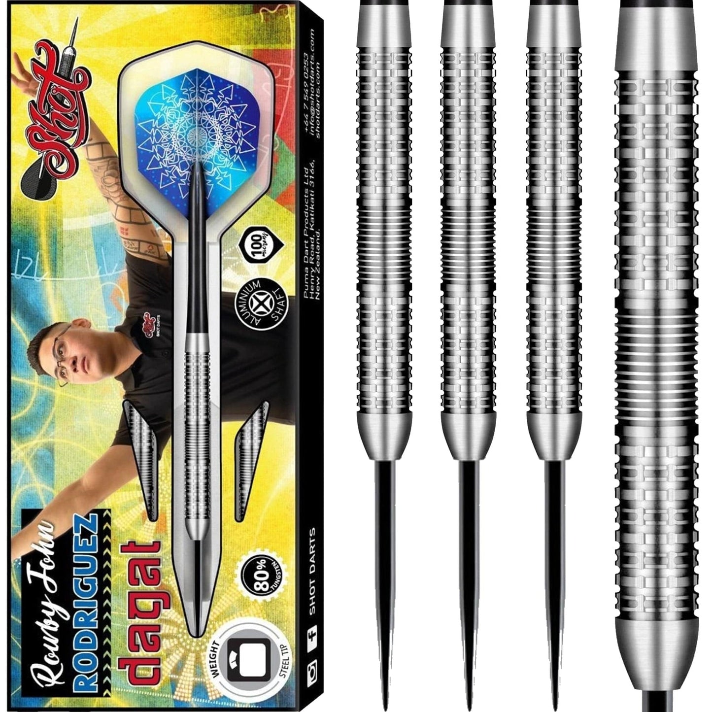 Shot Rowby-John Rodriguez Darts - Steel Tip Tungsten - Dagat