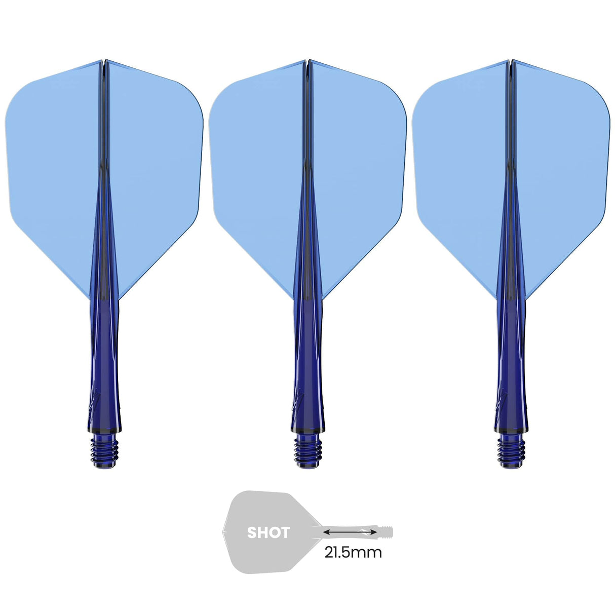 Caliburn SUP Flights - Moulded Flight & Shaft - Standard No6 - Blue