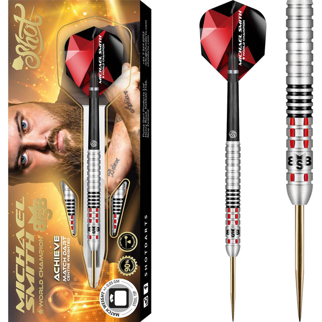 Shot Michael Smith Darts - Steel Tip Tungsten - Centre Weighted - Bully Boy - Achieve 21g