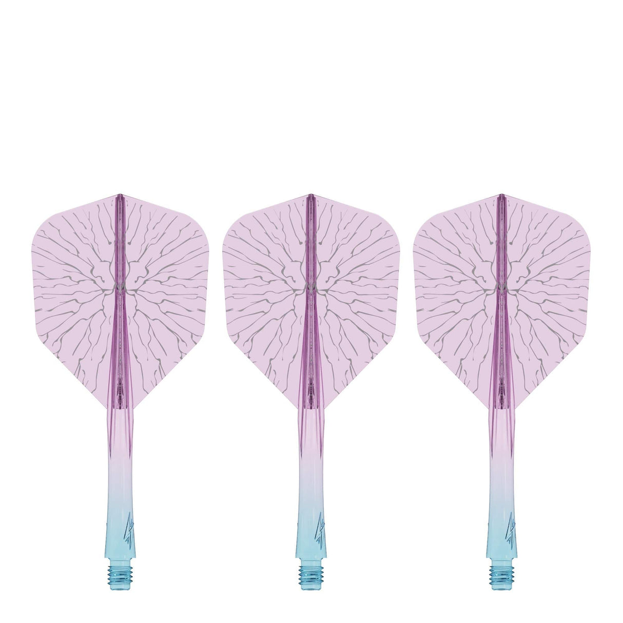 Caliburn SUP Flights - Moulded Shaft and Flight -  Standard No6 - Crack - Blue & Purple